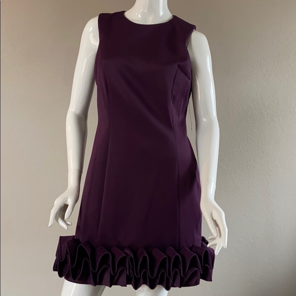 NWOT Donna Ricco Ruffle-Hem Sheath Dress